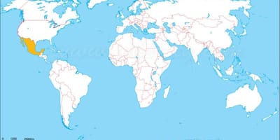 墨西哥世界地图上的位置