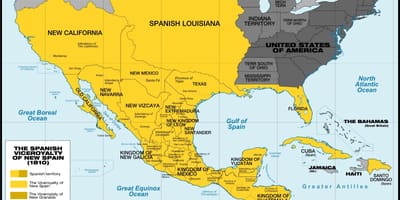 地图墨西哥在1800年