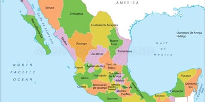 政治墨西哥地图