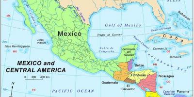 地图墨西哥和中美洲